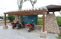 上海氟碳水印木纹铝仿木铝合金廊架停车棚