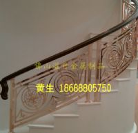专业铝雕刻楼梯扶手护栏艺术楼梯护栏订做厂家弧形铝楼